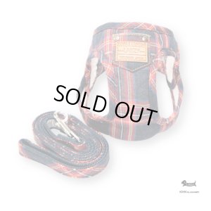 画像1: ソフトフェザーハーネス　タータン　【ネイビー】