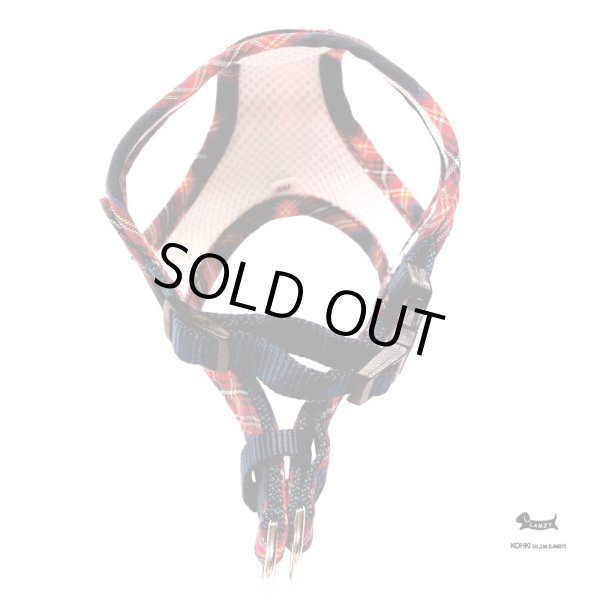 画像2: ソフトフェザーハーネス　タータン　【ネイビー】 (2)