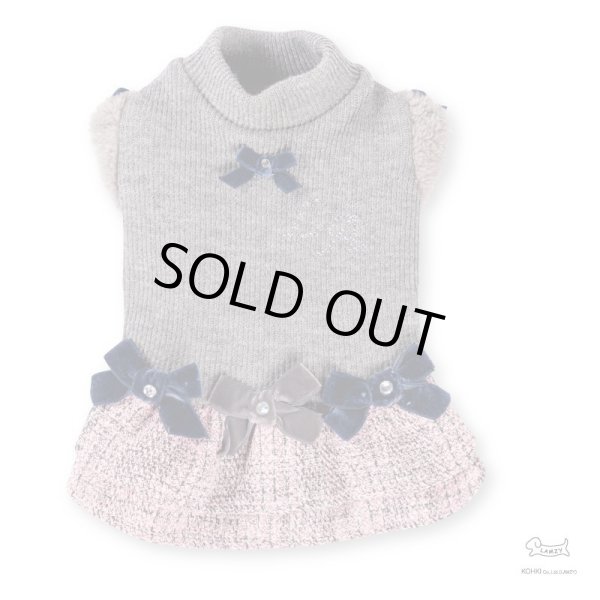 画像1: リボン　ファー　ワンピース (1)