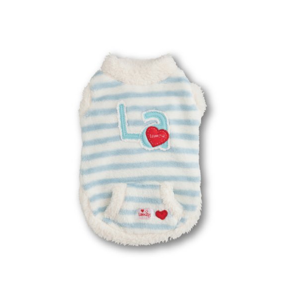 画像1: ボーダー　ハートフリース【ブルー】 (1)