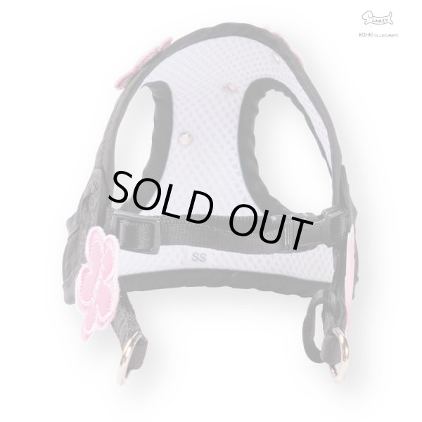 画像4:  ソフトフェザーハーネス　ツインフラワー（横から見たら可愛いシリーズ）【ブラック】 (4)