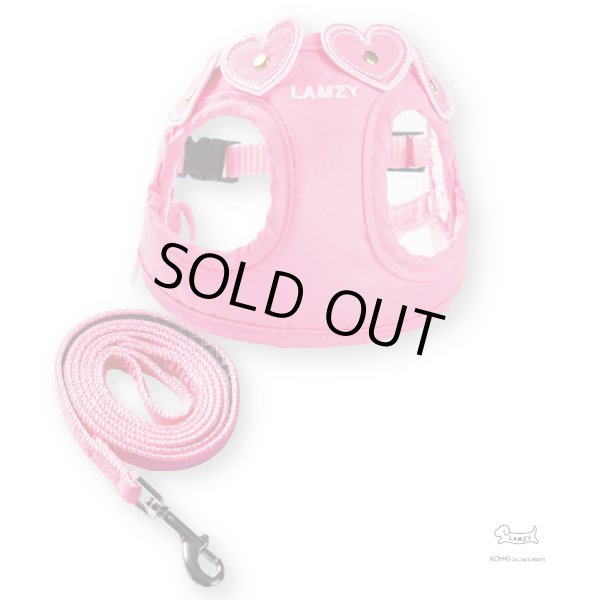 画像1: ソフトフェザーハーネス　ツインハート（横から見たら可愛いシリーズ）【ピンク】 (1)