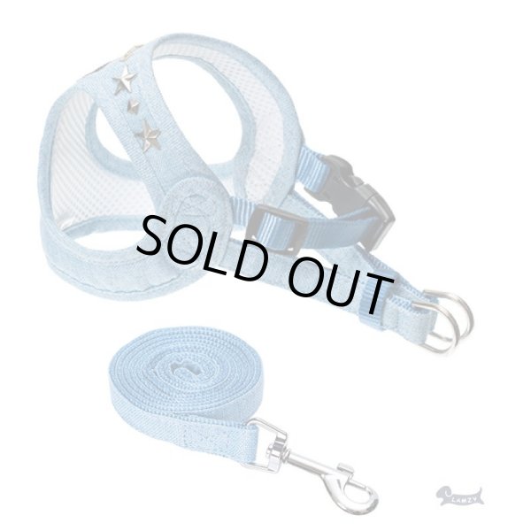 画像2: ソフトフェザーハーネス　　スタッズ（ブルー） (2)